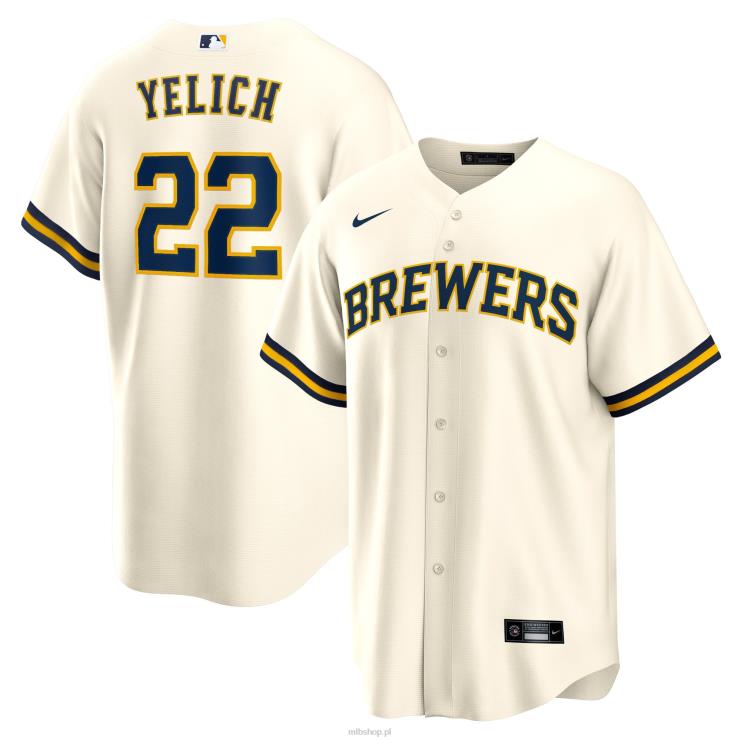 Milwaukee brewers christian yelich nike kremowa replika alternatywnej koszulki gracza mężczyźni 0J02V269 MLB Jerseys