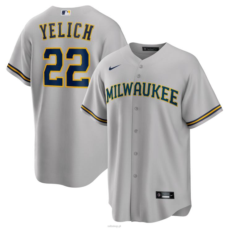 Milwaukee brewers christian yelich nike szara replika alternatywnej koszulki gracza mężczyźni 0J02V270 MLB Jerseys