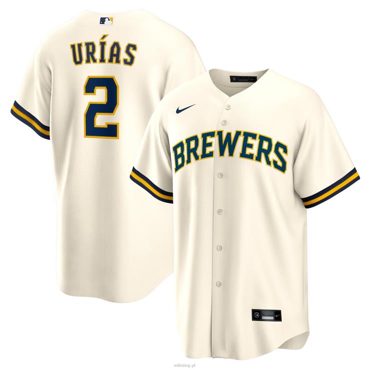 Milwaukee brewers luis urias nike kremowa replika domowej koszulki gracza mężczyźni 0J02V1602 MLB Jerseys
