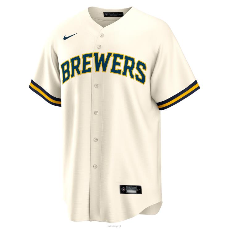 Milwaukee brewers luis urias nike kremowa replika domowej koszulki gracza mężczyźni 0J02V1602 MLB Jerseys