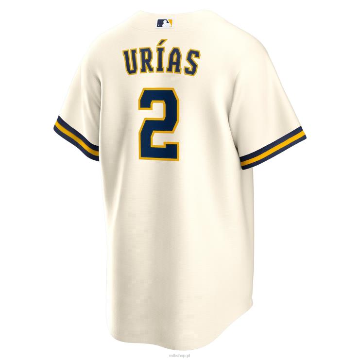 Milwaukee brewers luis urias nike kremowa replika domowej koszulki gracza mężczyźni 0J02V1602 MLB Jerseys