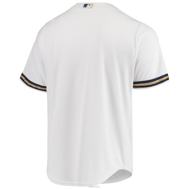 Milwaukee brewers majestatyczna biała domowa chłodna koszulka podstawowa mężczyźni 0J02V1389 MLB Jerseys