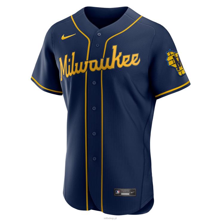 Milwaukee brewers nike granatowa koszulka z autentycznym logo zespołu w alternatywnym kolorze mężczyźni 0J02V779 MLB Jerseys