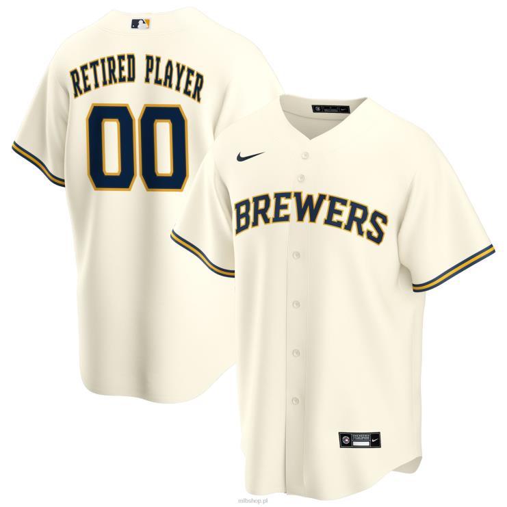 Milwaukee brewers nike kremowa koszulka domowa pick-a-player emerytowana replika składu mężczyźni 0J02V1584 MLB Jerseys