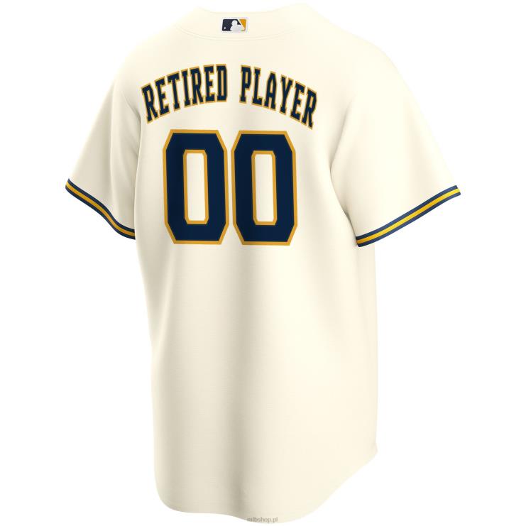 Milwaukee brewers nike kremowa koszulka domowa pick-a-player emerytowana replika składu mężczyźni 0J02V1584 MLB Jerseys
