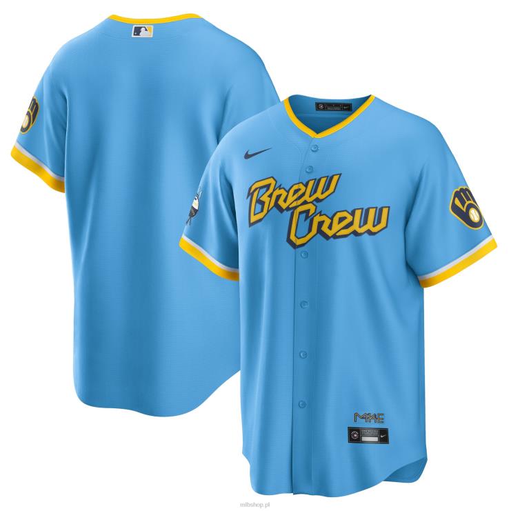 Replika koszulki drużyny Milwaukee brewers Nike Powder Blue 2022 City Connect mężczyźni 0J02V275 MLB Jerseys