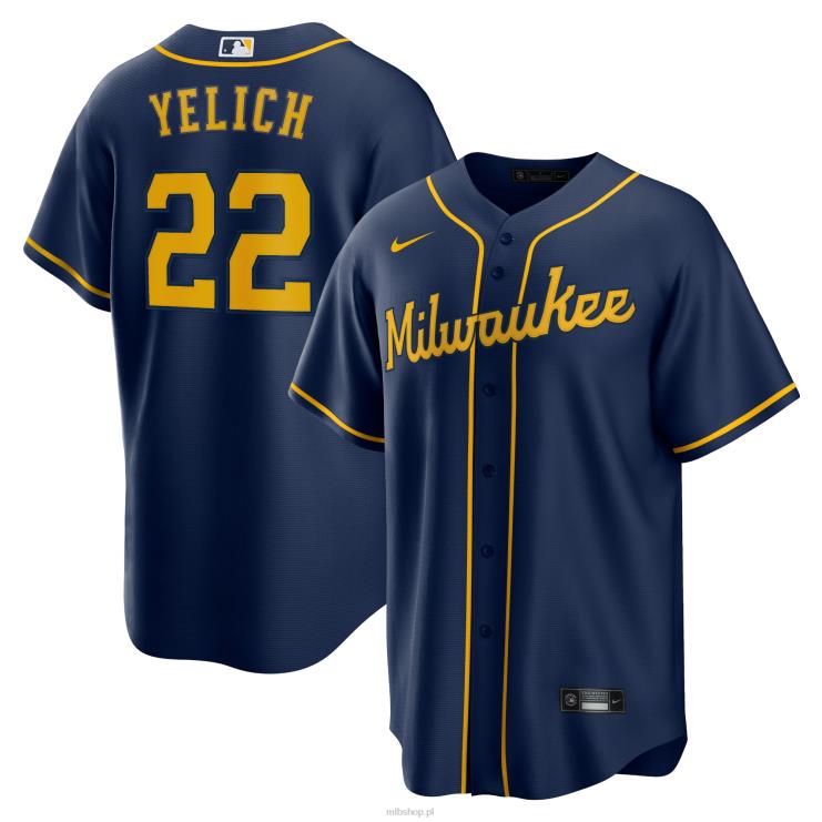 milwaukee brewers christian yelich nike granatowa replika alternatywnej koszulki gracza mężczyźni 0J02V271 MLB Jerseys