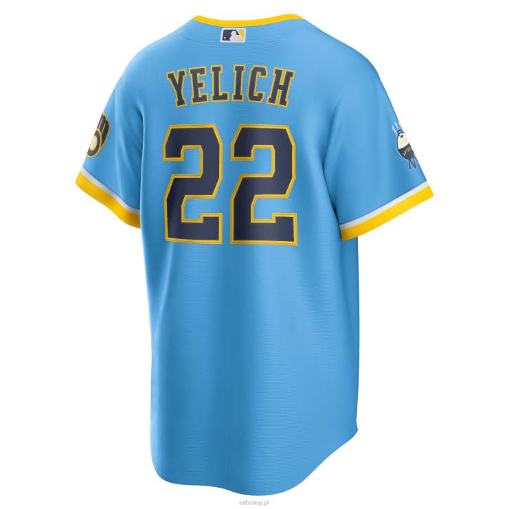 milwaukee brewers christian yelich nike proszek niebieski 2022 city connect replika koszulki gracza mężczyźni 0J02V370 MLB Jerseys
