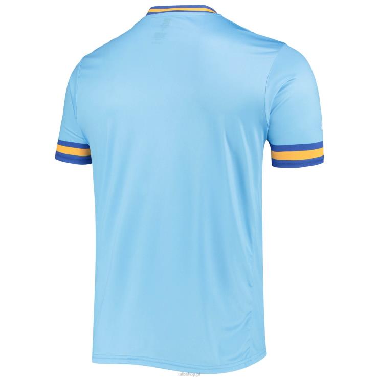 milwaukee brewers szwy w kolorze pudrowego błękitu/royal cooperstown z kolekcji v-neck mężczyźni 0J02V1288 MLB Jerseys
