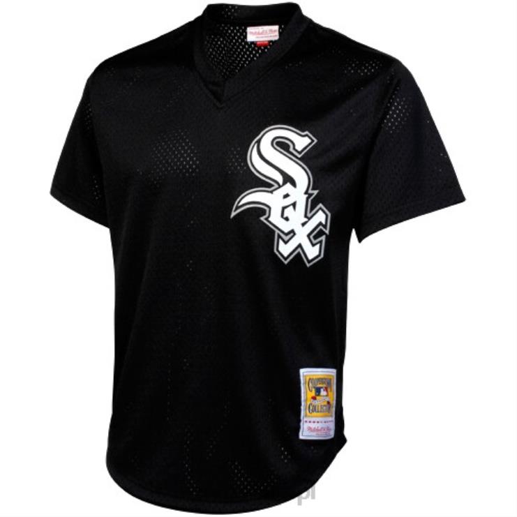 chicago white sox bo jackson mitchell & ness czarna koszulka treningowa z kolekcji cooperstown z 1993 roku mężczyźni 0J02V524 MLB Jerseys