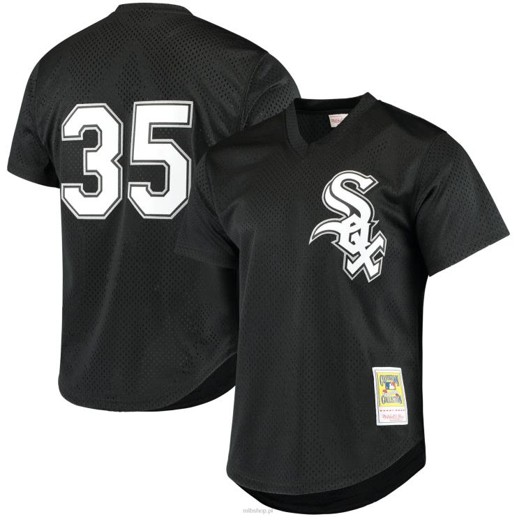 chicago white sox frank thomas mitchell & ness czarna koszulka treningowa z siateczki cooperstown mężczyźni 0J02V782 MLB Jerseys