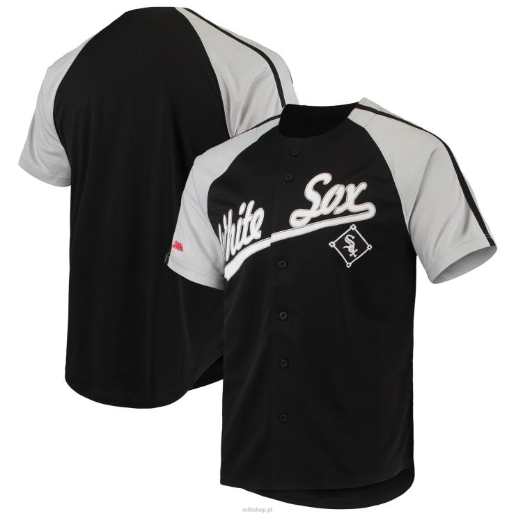 czarna, zapinana na guziki, raglanowa replika koszulki chicago white sox ze szwami mężczyźni 0J02V496 MLB Jerseys