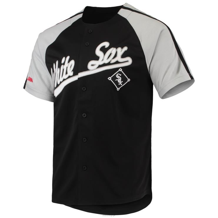 czarna, zapinana na guziki, raglanowa replika koszulki chicago white sox ze szwami mężczyźni 0J02V496 MLB Jerseys