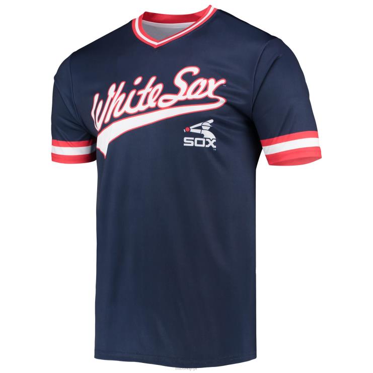 koszulka chicago white sox w kolorze granatowo-czerwonym z kolekcji cooperstown z dekoltem w szpic mężczyźni 0J02V1243 MLB Jerseys