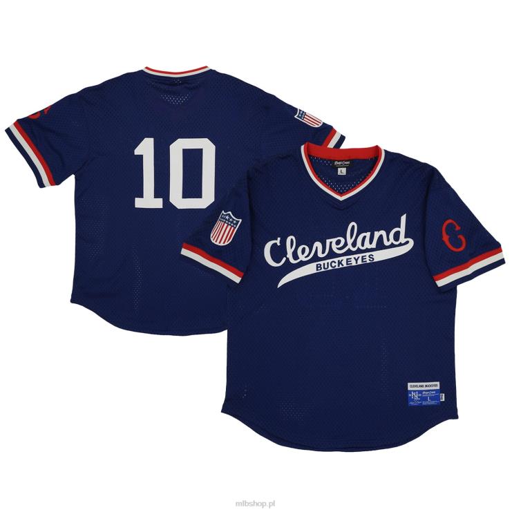 cleveland buckeyes #10 rings & crwns granatowa replika koszulki z dekoltem w szpic mężczyźni 0J02V1401 MLB Jerseys