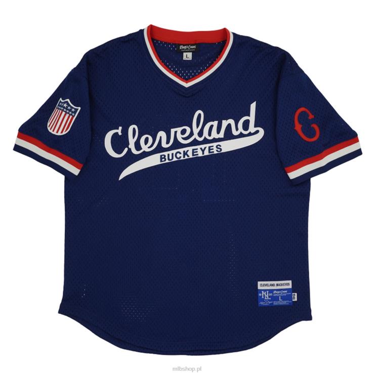 cleveland buckeyes #10 rings & crwns granatowa replika koszulki z dekoltem w szpic mężczyźni 0J02V1401 MLB Jerseys
