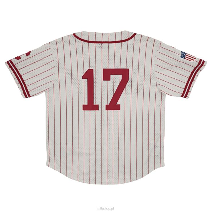 pittsburgh crawfords #17 rings & crwns kremowa replika koszulki z siateczki zapinanej na guziki mężczyźni 0J02V1422 MLB Jerseys