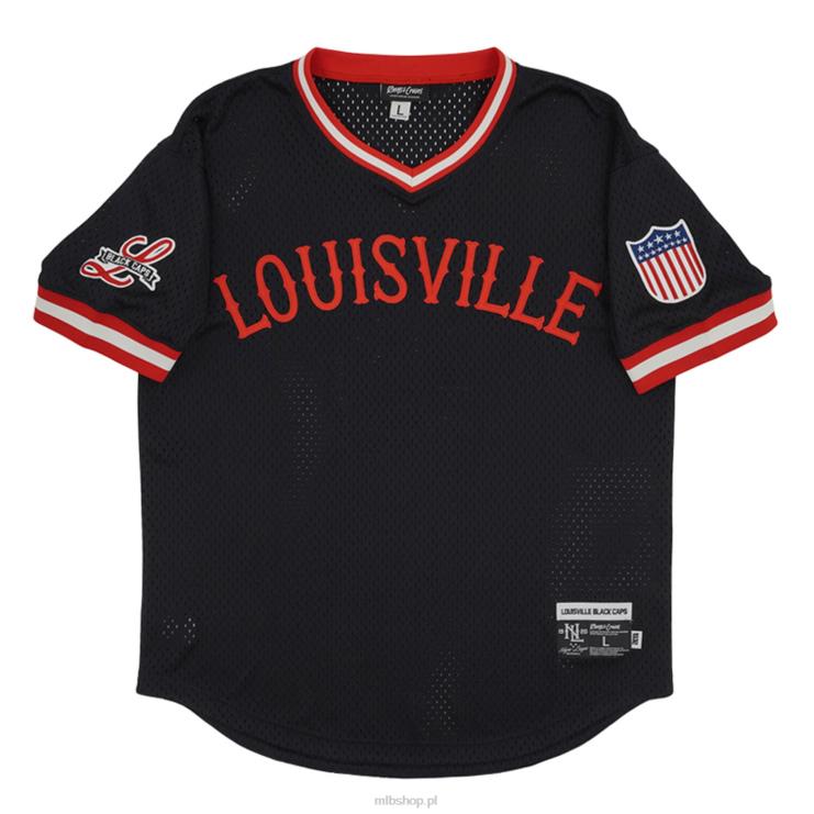 louisville czarne czapki z daszkiem #3 rings & crwns replika czarnej siateczkowej koszulki z dekoltem w szpic mężczyźni 0J02V1284 MLB Jerseys