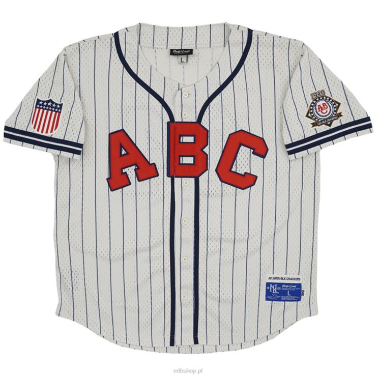 atlanta black crackers #44 rings & crwns kremowa replika koszulki z siateczki zapinanej na guziki mężczyźni 0J02V1299 MLB Jerseys