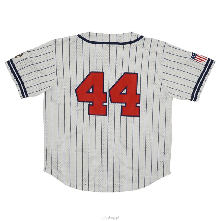 atlanta black crackers #44 rings & crwns kremowa replika koszulki z siateczki zapinanej na guziki mężczyźni 0J02V1299 MLB Jerseys