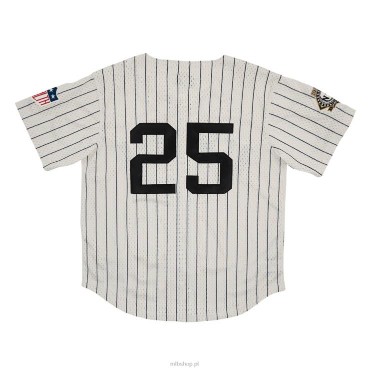 New York Black Yankees #25 Rings & Crwns kremowa replika koszulki z siateczki zapinanej na guziki mężczyźni 0J02V1439 MLB Jerseys