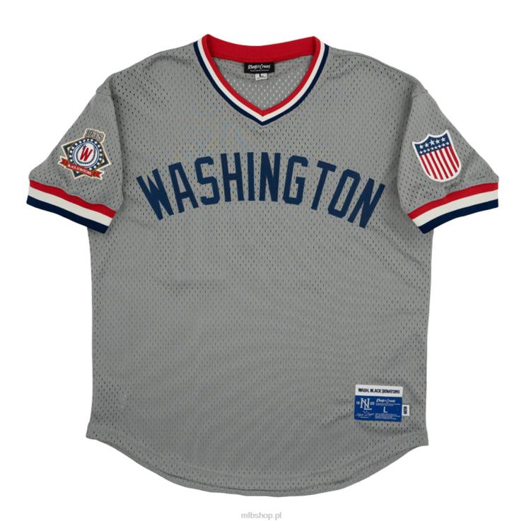 Washington czarna senators #44 Rings & Crwns szara replika koszulki z siateczki z dekoltem w szpic mężczyźni 0J02V1353 MLB Jerseys