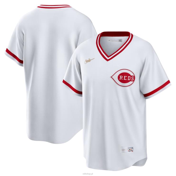 biała koszulka drużyny cincinnati reds nike z kolekcji cooperstown mężczyźni 0J02V552 MLB Jerseys