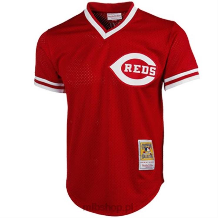 cincinnati reds johnny bench mitchell & ness red 1983 autentyczna kolekcja cooperstown siatkowa koszulka treningowa mrugnięcia mężczyźni 0J02V665 MLB Jerseys