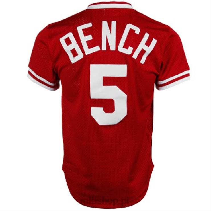 cincinnati reds johnny bench mitchell & ness red 1983 autentyczna kolekcja cooperstown siatkowa koszulka treningowa mrugnięcia mężczyźni 0J02V665 MLB Jerseys
