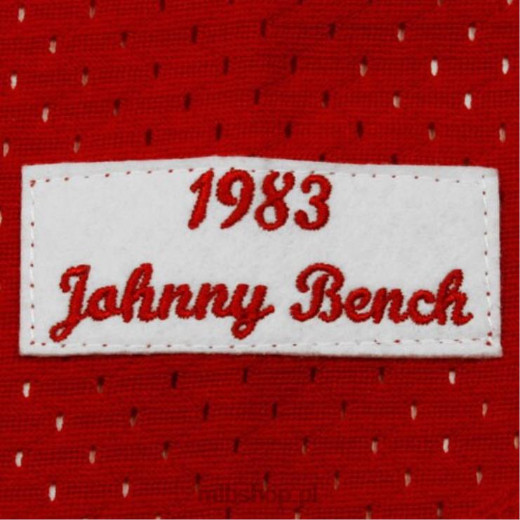 cincinnati reds johnny bench mitchell & ness red 1983 autentyczna kolekcja cooperstown siatkowa koszulka treningowa mrugnięcia mężczyźni 0J02V665 MLB Jerseys