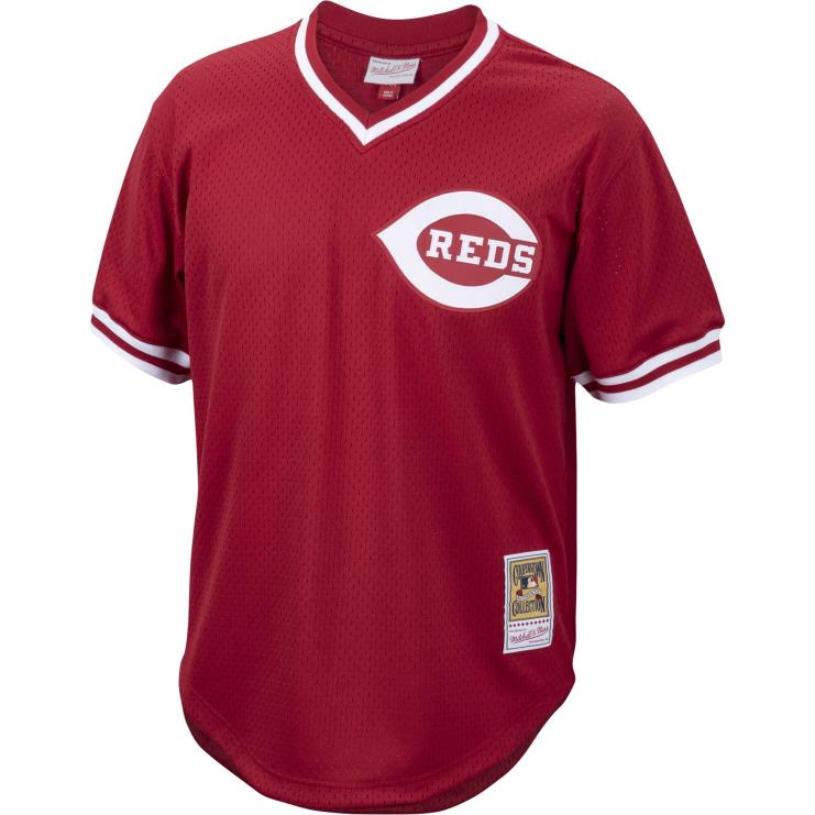 cincinnati reds pete rose mitchell & ness czerwona koszulka treningowa z siateczki z kolekcji cooperstown mężczyźni 0J02V905 MLB Jerseys