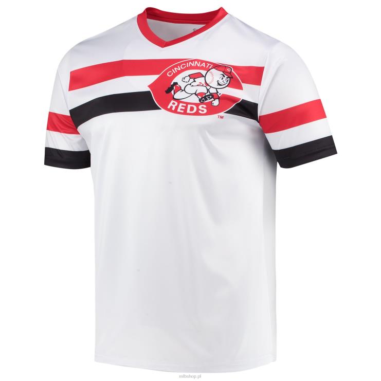 cincinnati reds szwy biała koszulka z dekoltem w szpic z kolekcji cooperstown mężczyźni 0J02V1475 MLB Jerseys
