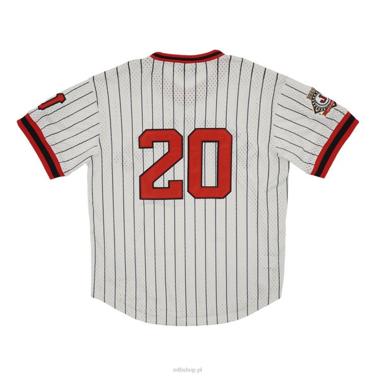 jacksonville red caps #20 rings & crwns kremowa replika siateczkowej koszulki z dekoltem w szpic mężczyźni 0J02V1428 MLB Jerseys