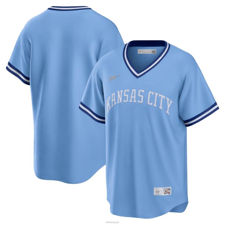 Jasnoniebieska koszulka zespołu Road Cooperstown z kolekcji Kansas City Royals Nike mężczyźni 0J02V1124 MLB Jerseys