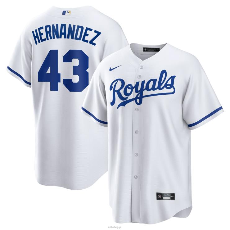 biała domowa replika koszulki gracza kansas city royals carlos hernandez nike mężczyźni 0J02V1601 MLB Jerseys