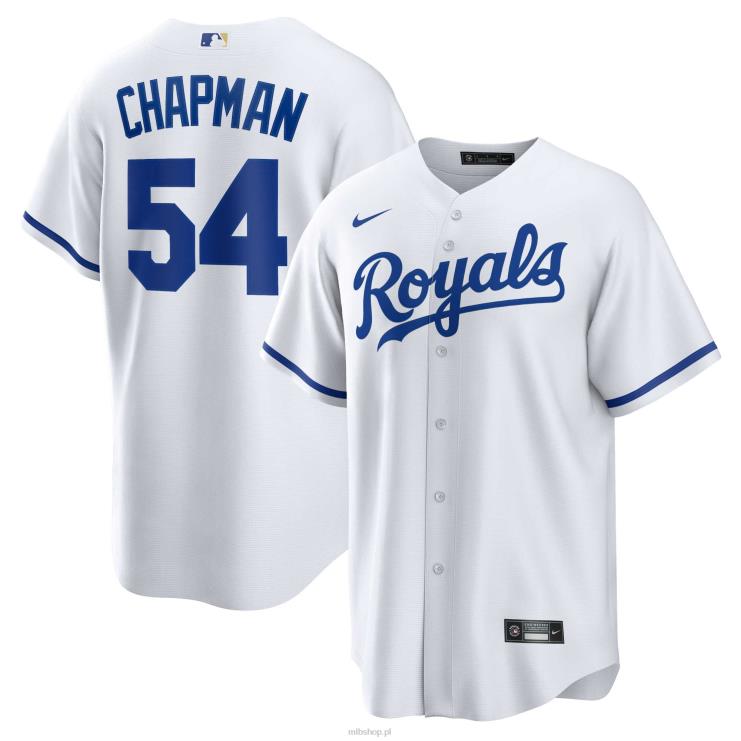 biała replika domowej koszulki zawodnika kansas city royals aroldis chapman nike mężczyźni 0J02V1120 MLB Jerseys