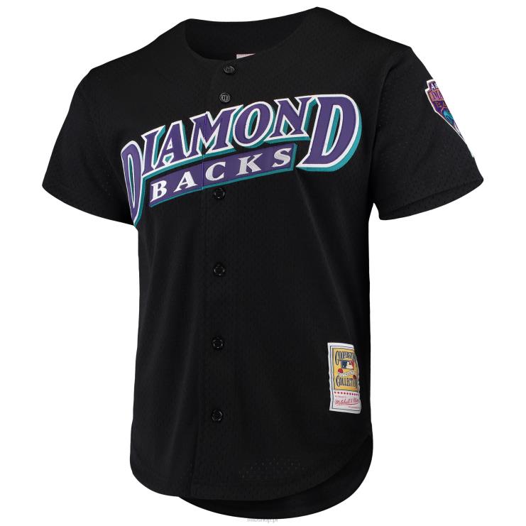 arizona diamondbacks luis gonzalez mitchell & ness czarna kolekcja cooperstown siatkowa mrugnięcie treningowa zapinana koszulka mężczyźni 0J02V470 MLB Jerseys