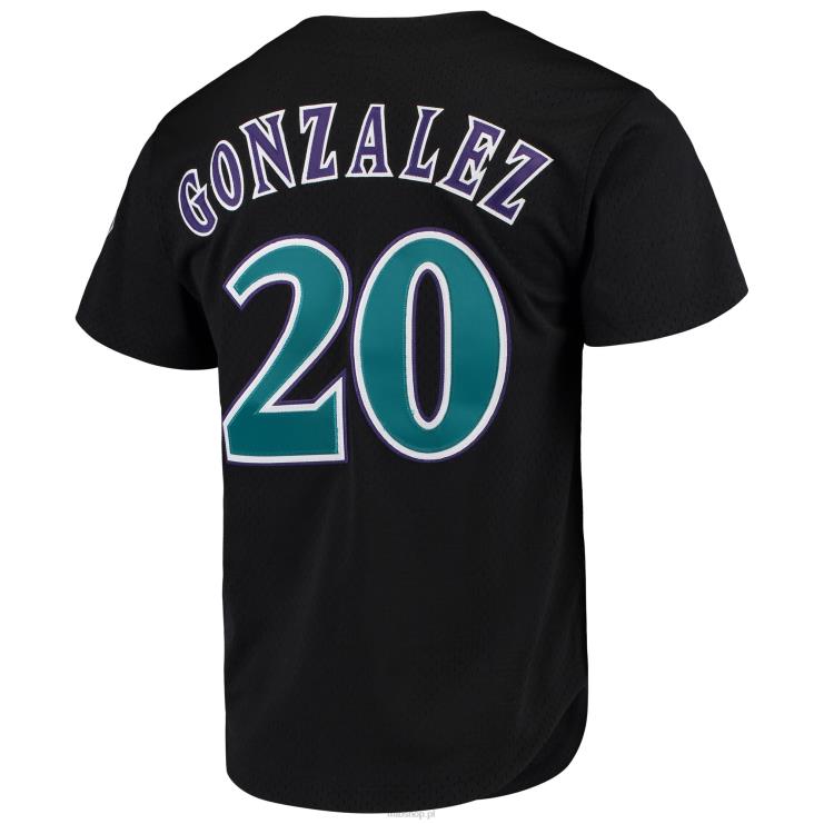 arizona diamondbacks luis gonzalez mitchell & ness czarna kolekcja cooperstown siatkowa mrugnięcie treningowa zapinana koszulka mężczyźni 0J02V470 MLB Jerseys