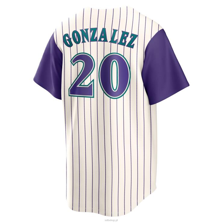 arizona diamondbacks luis gonzalez nike kremowo/fioletowa koszulka gracza z alternatywnej kolekcji cooperstown mężczyźni 0J02V439 MLB Jerseys