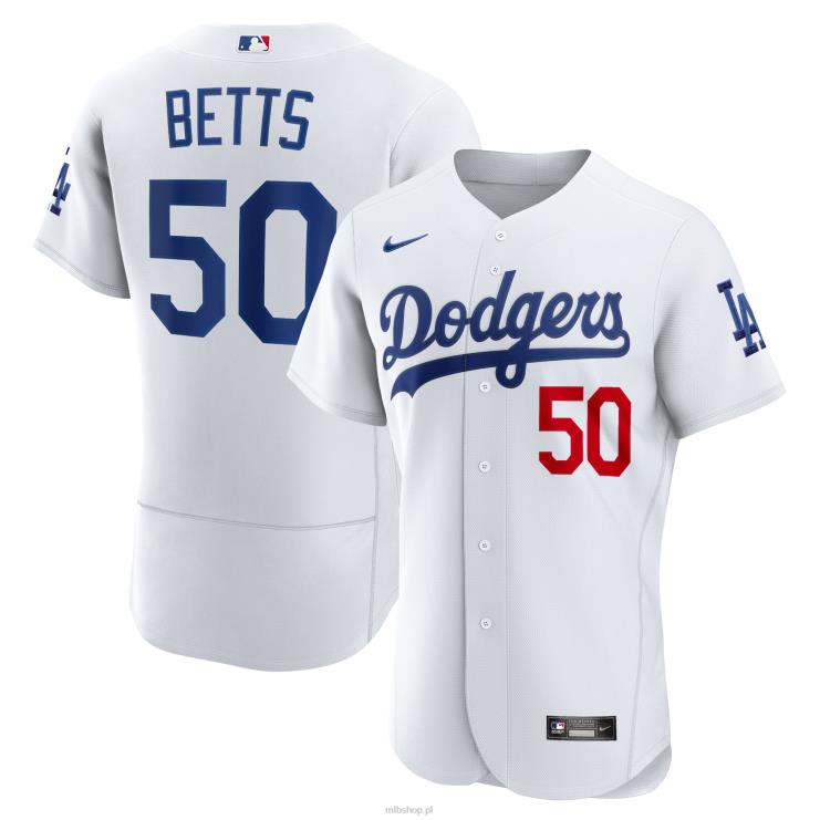 Biała autentyczna domowa koszulka gracza Los Angeles Dodgers Mookie Betts Nike mężczyźni 0J02V705 MLB Jerseys