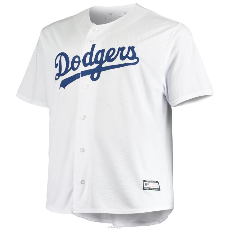 Biała, duża i wysoka replika koszulki drużyny los angeles dodgers mężczyźni 0J02V918 MLB Jerseys