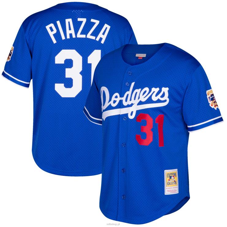 Los Angeles Dodgers mike piazza mitchell & ness kolekcja royal cooperstown siatkowa koszulka treningowa mrugnięcia mężczyźni 0J02V246 MLB Jerseys