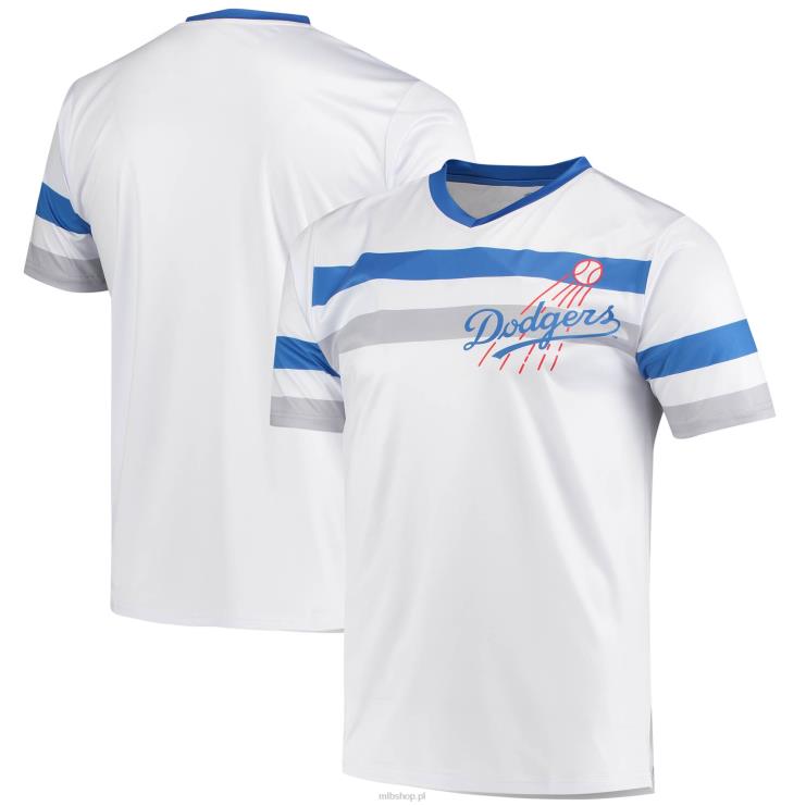Los Angeles Dodgers szwy biała koszulka z dekoltem w szpic z kolekcji Cooperstown mężczyźni 0J02V1527 MLB Jerseys