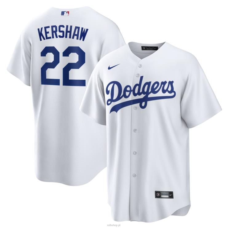 koszulka los angeles dodgers clayton kershaw nike biała domowa replika nazwiska gracza mężczyźni 0J02V45 MLB Jerseys