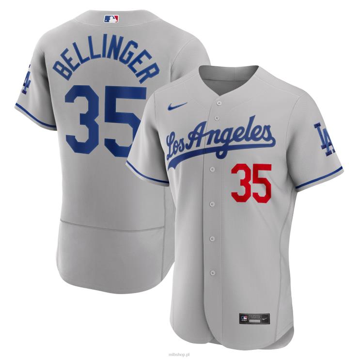 los angeles dodgers cody bellinger nike szara koszulka szosowa autentyczny gracz mężczyźni 0J02V1476 MLB Jerseys