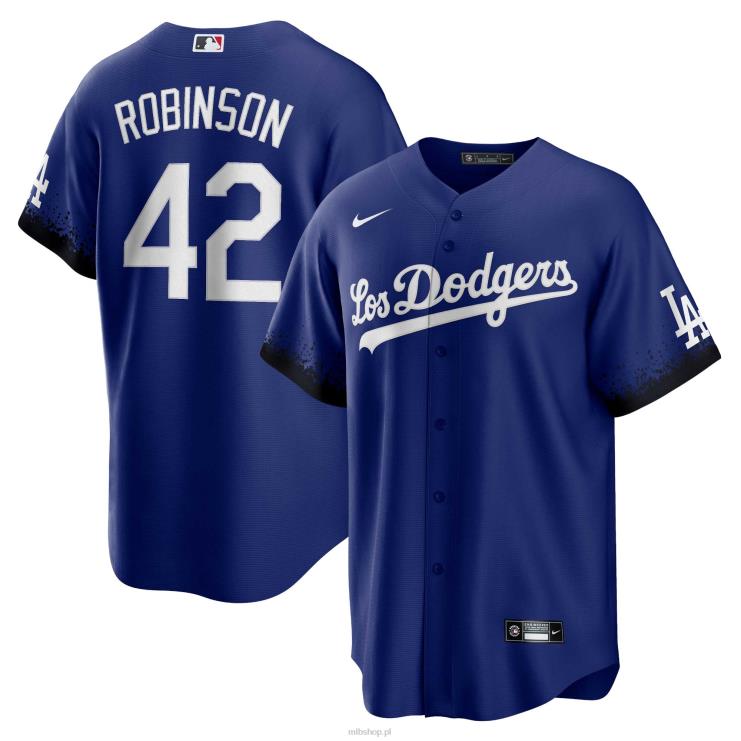 replika koszulki gracza los angeles dodgers jackie robinson nike royal city connect mężczyźni 0J02V372 MLB Jerseys