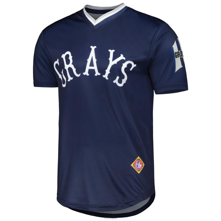 Homestead Greys szwy granatowa sublimowana koszulka z dekoltem w szpic mężczyźni 0J02V783 MLB Jerseys