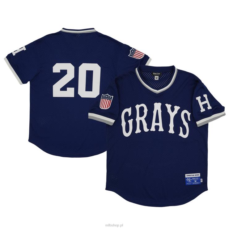 Homestead greys #20 rings & crwns granatowa replika koszulki z dekoltem w szpic mężczyźni 0J02V1259 MLB Jerseys