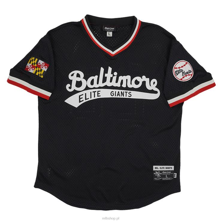 Baltimore Elite Gigants #28 Rings & Crwns czarna replika koszulki z dekoltem w szpic mężczyźni 0J02V1154 MLB Jerseys