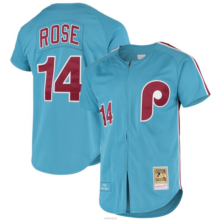 philadelphia phillies pete rose mitchell & ness jasnoniebieska autentyczna koszulka z kolekcji cooperstown mężczyźni 0J02V859 MLB Jerseys